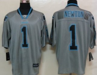 Nike Carolina Panthers #1 Cam Newton Lights Out Gray Elite Jersey