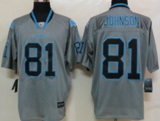 Nike Detroit Lions #81 Calvin Johnson Lights Out Gray Elite Jersey