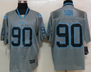 Nike Detroit Lions #90 Ndamukong Suh Lights Out Gray Elite Jersey