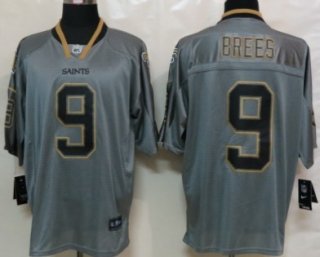 Nike New Orleans Saints #9 Drew Brees Lights Out Gray Elite Jersey