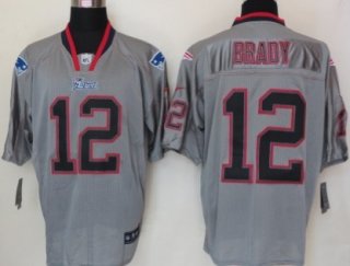 Nike New England Patriots #12 Tom Brady Lights Out Gray Elite Jersey