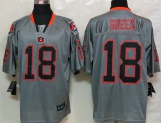 Nike Cincinnati Bengals #18 A.J. Green Lights Out Gray Elite Jersey