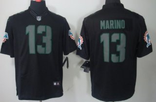 Nike Miami Dolphins #13 Dan Marino Black Impact Limited Jersey