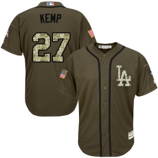 Los Angeles Dodgers 27 Matt Kemp Green Salute to Service Stitched Baseball Jersey