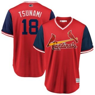 Men's St. Louis Cardinals 18 Carlos Martinez Tsunami Majestic Red 2018 Players' Weekend Cool Base Jersey