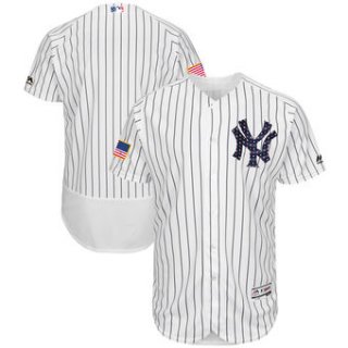 New York Yankees Majestic Blank White 2018 Stars & Stripes Flex Base Team Jersey