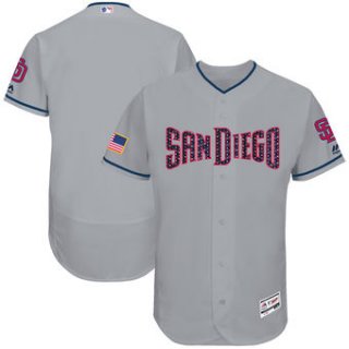 San Diego Padres Majestic Blank Gray 2018 Stars & Stripes Flex Base Team Jersey