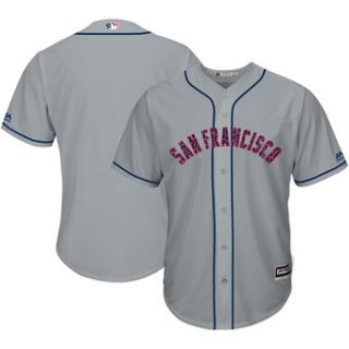 San Francisco Giants Majestic Blank Gray 2018 Stars & Stripes Cool Base Team Jersey