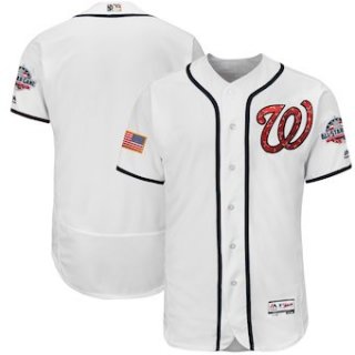 Washington Nationals Majestic Blank White 2018 Stars & Stripes Flex Base Team Jersey