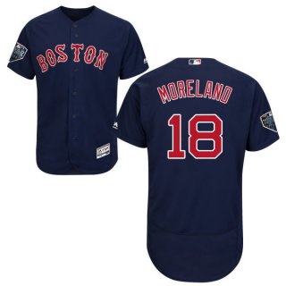 Red Sox #18 Mitch Moreland Navy Blue Flexbase Authentic Collection 2018 World Series Stitched MLB Jersey