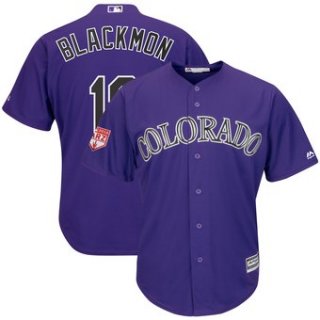 Men's Colorado Rockies 19 Charlie Blackmon Majestic Purple 2019 Spring Training Cool Base Player Jersey