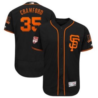 Men's San Francisco Giants 35 Brandon Crawford Majestic Black 2019 Spring Training Flex Base Player Jersey