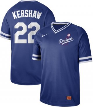 Dodgers #22 Clayton Kershaw Royal Authentic Cooperstown Collection Stitched Baseball Jersey