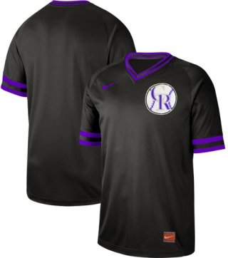 Rockies Blank Black Authentic Cooperstown Collection Stitched Baseball Jersey