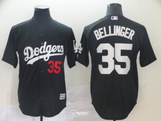 Men's Los Angeles Dodgers 35 Cody Bellinger Black Turn Back The Clock Cool Base Jersey