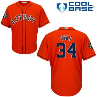 Astros #34 Nolan Ryan Orange New Cool Base 2019 World Series Bound Stitched Baseball Jersey