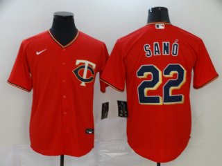 Men's Minnesota Twins #22 Miguel Sano Red Stitched MLB Cool Base Nike Jersey