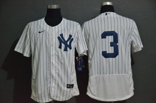 Men's New York Yankees #3 Babe Ruth White Home No Name Stitched MLB Flex Base Nike Jersey