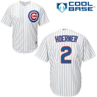 Men's Chicago Cubs #2 Nico Hoerner White Home Baseball Cool Base Jersey