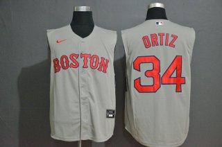 Men's Boston Red Sox #34 David Ortiz Grey 2020 Cool and Refreshing Sleeveless Fan Stitched MLB Nike Jersey