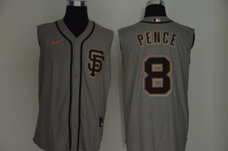 Men's San Francisco Giants #8 Hunter Pence Gray 2020 Cool and Refreshing Sleeveless Fan Stitched MLB Nike Jersey