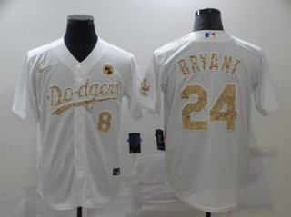 Men's Los Angeles Dodgers #24 Kobe Bryant White Fashion Stitched MLB Cool Base Nike Jersey