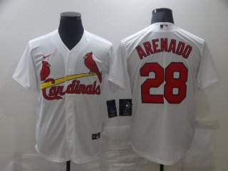 Men's St. Louis Cardinals #28 Nolan Arenado White Stitched MLB Cool Base Nike Jersey