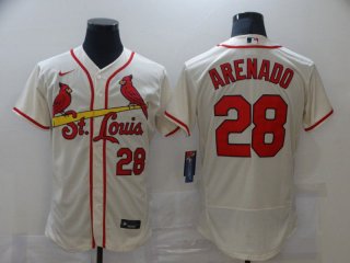 Men St.Louis Cardinals 28 Arenado Cream Elite Nike MLB Jerseys