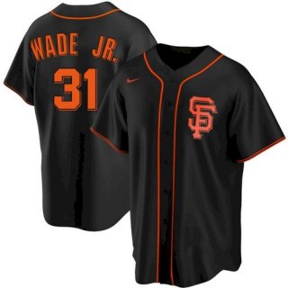 Men's San Francisco Giants 31 LaMonte Wade Jr Black Replica Alternate Jersey