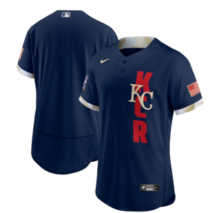 Men's Kansas City Royals Blank 2021 Navy All-Star Flex Base Stitched MLB Jersey