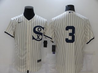 Men's Chicago White Sox #3 Harold Baines 2021 Cream Navy Field of Dreams Flex Base Stitched Jersey