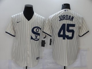 Men's Chicago White Sox #45 Michael Jordan 2021 Cream Navy Field of Dreams Name Flex Base Stitched Jersey