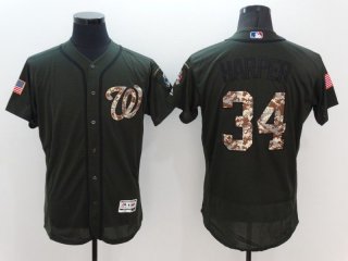 Men Washington Nationals #34 Harper Green Camo Elite 2022 MLB Jersey