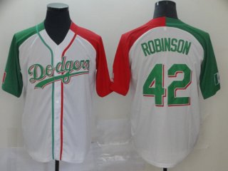 Men's Los Angeles Dodgers #42 Jackie Robinson Mexican Heritage Culture Night Jersey