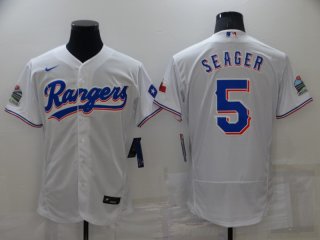 Men's Texas Rangers #5 Corey Seager White Stitched MLB Flex Base Nike Jersey