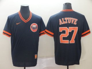 Men Houston Astros 27 Altuve Blue Game Throwback Nike 2022 MLB Jersey