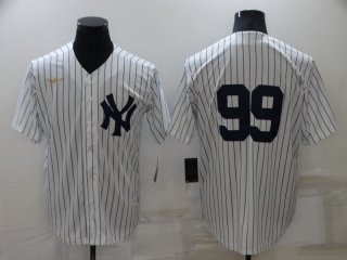 Men's New York Yankees #99 Aaron Judge No Name White Throwback Stitched MLB Cool Base Nike Jersey