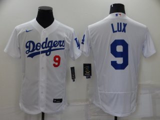 Men's Los Angeles Dodgers #9 Gavin Lux White Stitched MLB Flex Base Nike Jersey