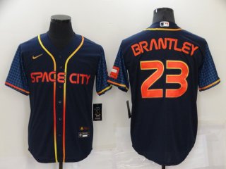 Men's Houston Astros #23 Michael Brantley 2022 Navy City Connect Cool Base Stitched Jersey