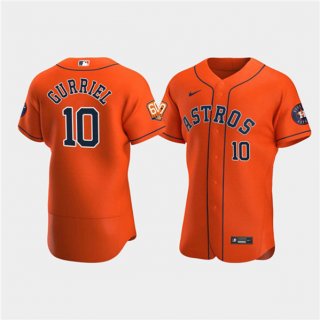 Men's Houston Astros #10 Yuli Gurriel Orange 60th Anniversary Flex Base Stitched Baseball Jersey