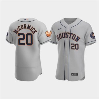 Men's Houston Astros #20 Chas McCormick Gray 60th Anniversary Flex Base Stitched Baseball Jersey