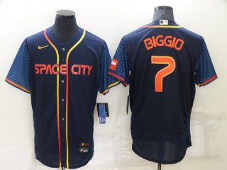 Men's Houston Astros #7 Craig Biggio 2022 Navy City Connect Flex Base Stitched Baseball Jersey