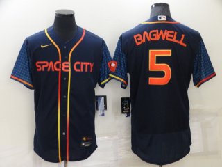 Men's Houston Astros #5 Jeff Bagwell 2022 Navy City Connect Flex Base Stitched Baseball Jersey