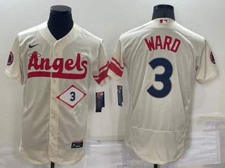 Men's Los Angeles Angels #3 Taylor Ward Number Cream 2022 City Connect Flex Base Stitched Jersey