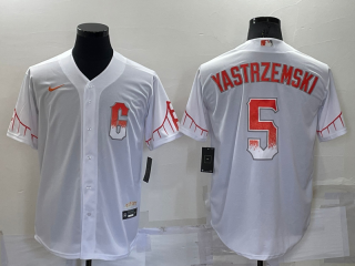 Men's San Francisco Giants #5 Mike Yastrzemski White 2021 City Connect Stitched Cool Base Nike Jersey