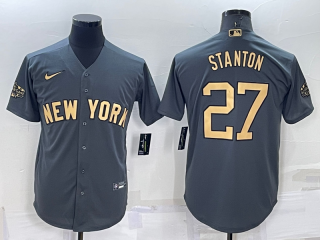 Men's New York Yankees #27 Giancarlo Stanton Grey 2022 All Star Stitched Cool Base Nike Jersey