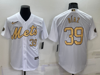 Men's New York Mets #39 Edwin Diaz Number White 2022 All Star Stitched Cool Base Nike Jersey