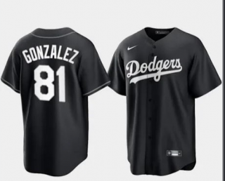 Men's Los Angeles Dodgers #81 Victor Gonzalez Black Turn Back The Clock Stitched Cool Base Jersey