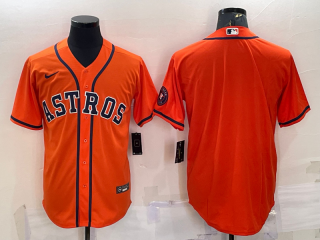 Men's Houston Astros Blank Orange With Patch Stitched MLB Cool Base Nike Jersey