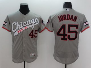 Men's Chicago White Sox #45 Michael Jordan Retired Gray Retro 2016 Flexbase Majestic Baseball Jersey